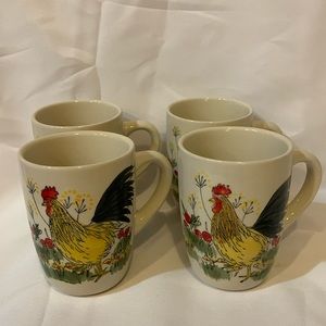 Paula Deen Southern Rooster coffee mug 4 pcs set